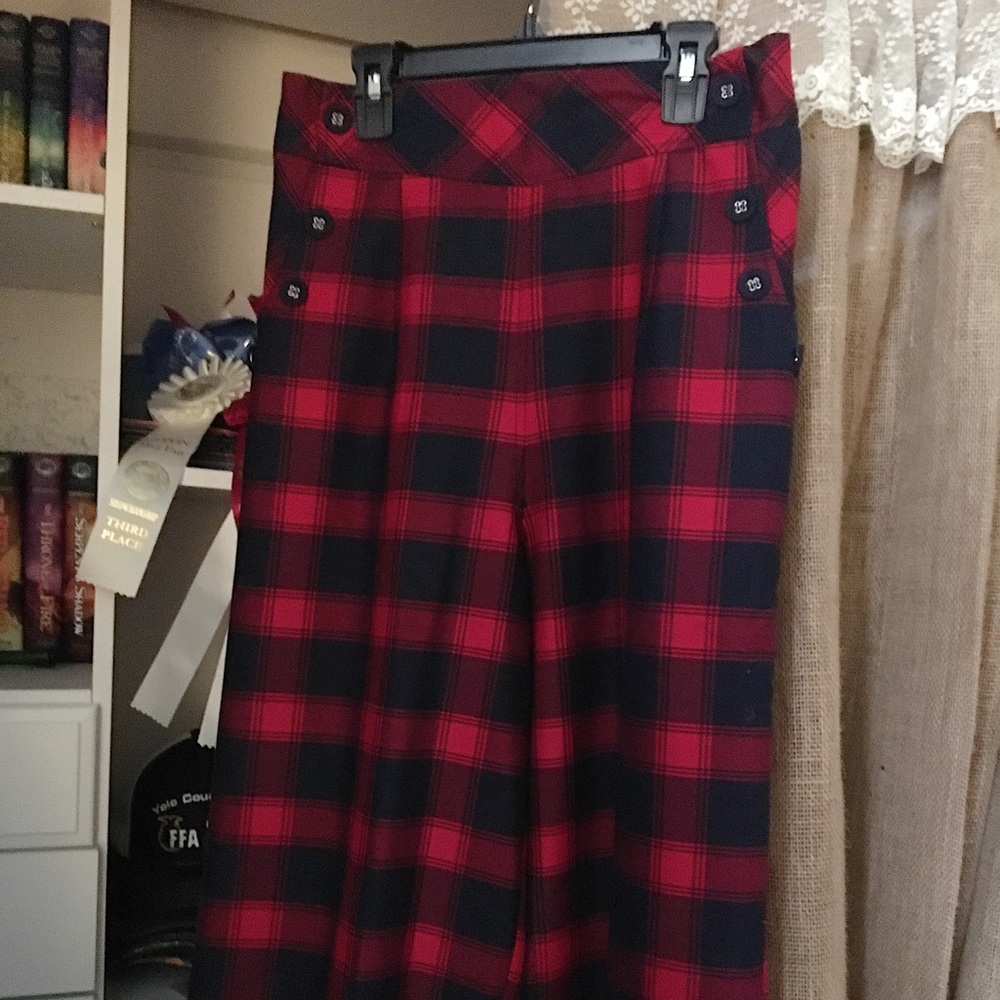 High- Waisted 40s Style Checkered Pants